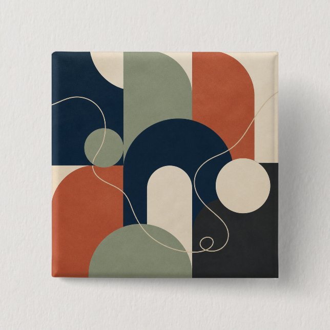 Geometric Button – Calm Geometry (Front)
