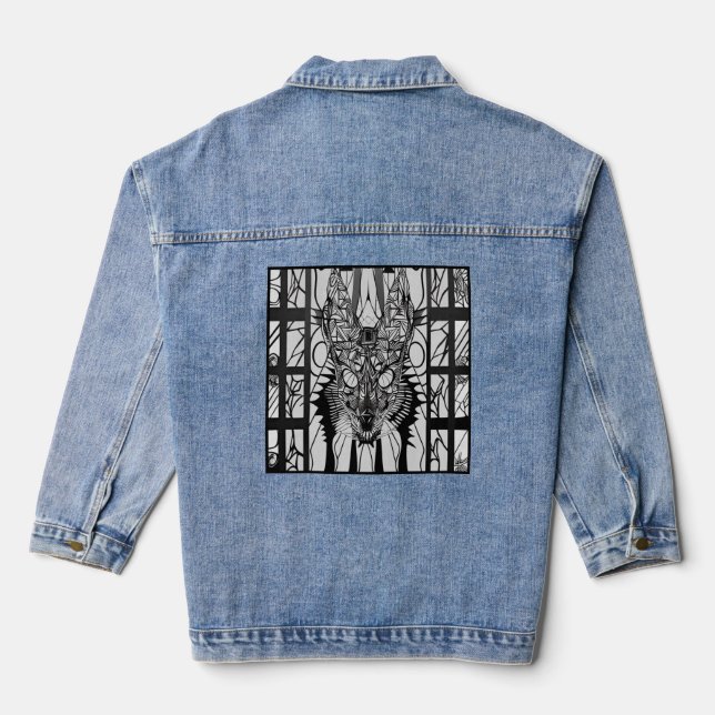 Geometric Canine Denim Jacket (Back)