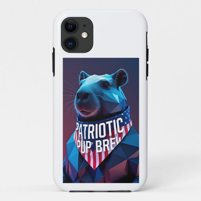 Geometric Capybara Phone Case (Back)