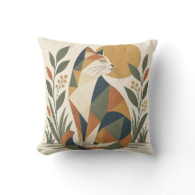 Geometric Cat Botanical Art