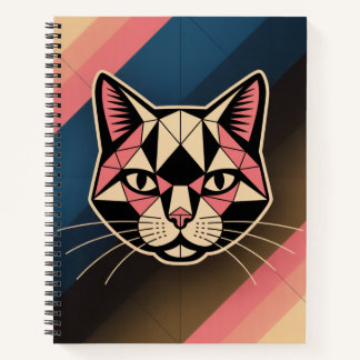 "Geometric Cat  | Retro Modern Polygonal Cat art  Notebook