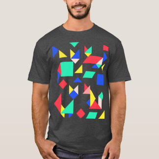Geometric Cats Colourful Abstract Retro Design T-Shirt