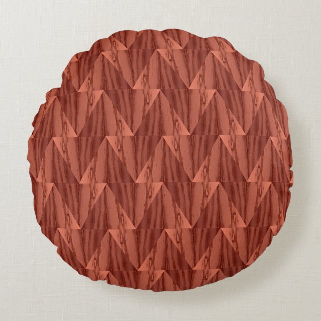 Geometric Cedar Round Pillow (Front)