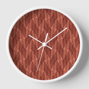 Geometric Cedar Wood Framed Clock