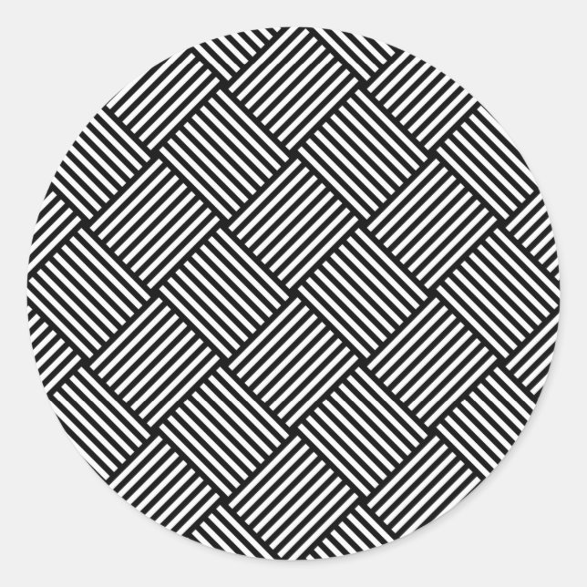 Geometric checked texture classic round sticker (Front)