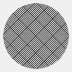 Geometric checked texture classic round sticker