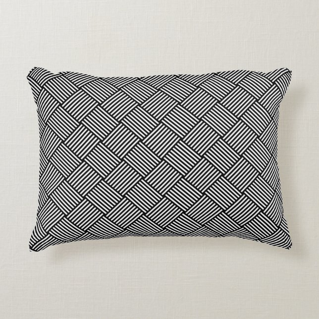 Geometric checked texture decorative cushion (Front)
