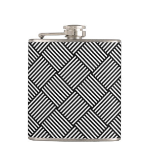 Geometric checked texture hip flask