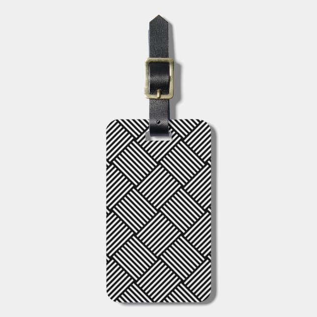 Geometric checked texture luggage tag (Front Vertical)