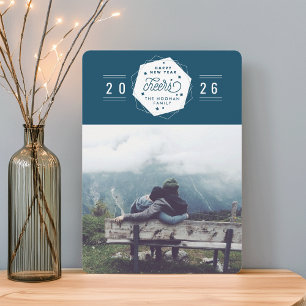 Geometric Cheer   2017 New Year Photo Holiday Card
