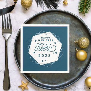 Geometric Cheer   2017 New Year's Eve Party Napkin