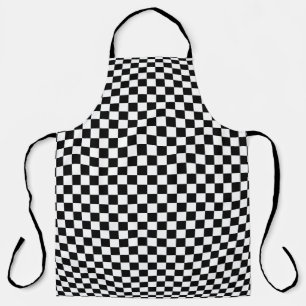 Geometric Chequered Illusion: Vintage Artistry. Apron