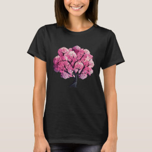 Geometric Cherry Blossom Zen Tree of Life T-Shirt
