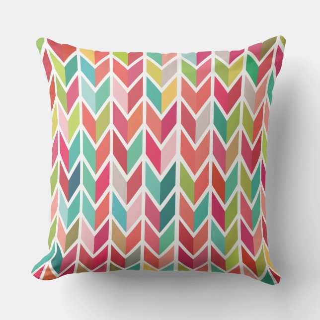 Geometric Chevron Arrow Aztec Pattern Cushion (Front)