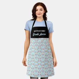 Geometric Chevron Zigzag Mosaic Seamless Pattern Apron