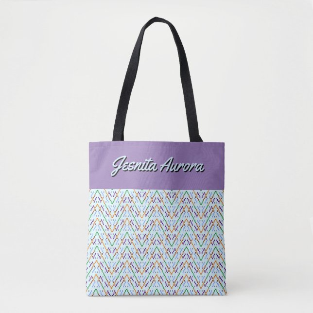 Geometric Chevron Zigzag Mosaic Seamless Pattern Tote Bag (Front)