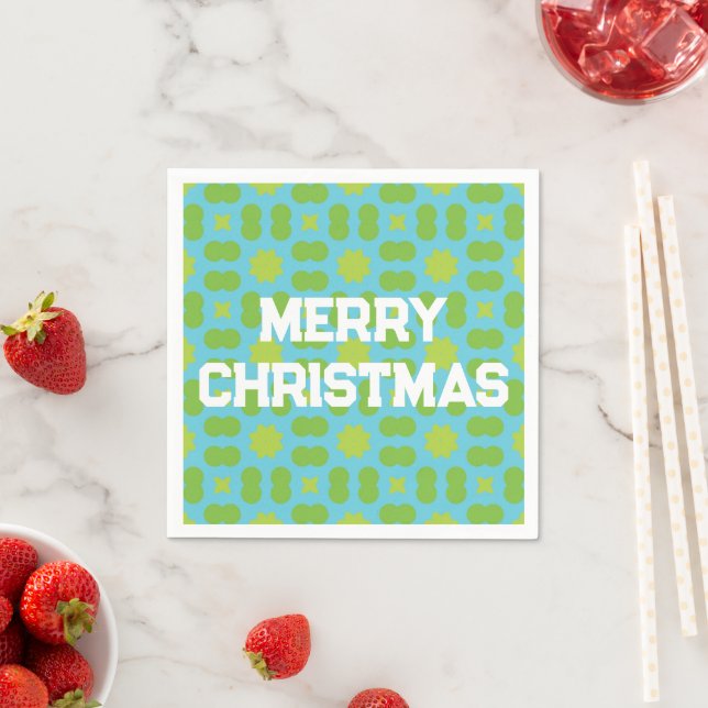 Geometric Christmas Pattern - Personalised  Napkin (Insitu)