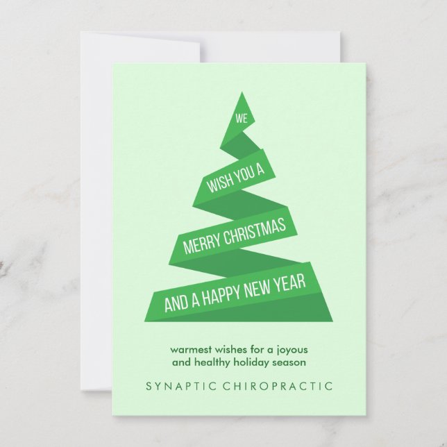 Geometric Christmas Tree Corporate Christmas Cards (Front)
