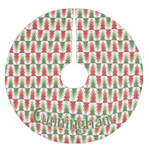 Geometric Christmas Tree Grove Brushed Polyester Tree Skirt
