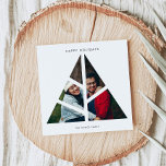 Geometric Christmas tree layer Minimalist Photo Holiday Card<br><div class="desc">Minimalist Holiday design with a geometric Christmas tree layer,  to customise with your own text and family picture.</div>