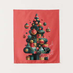 Geometric Christmas Tree Tapestry