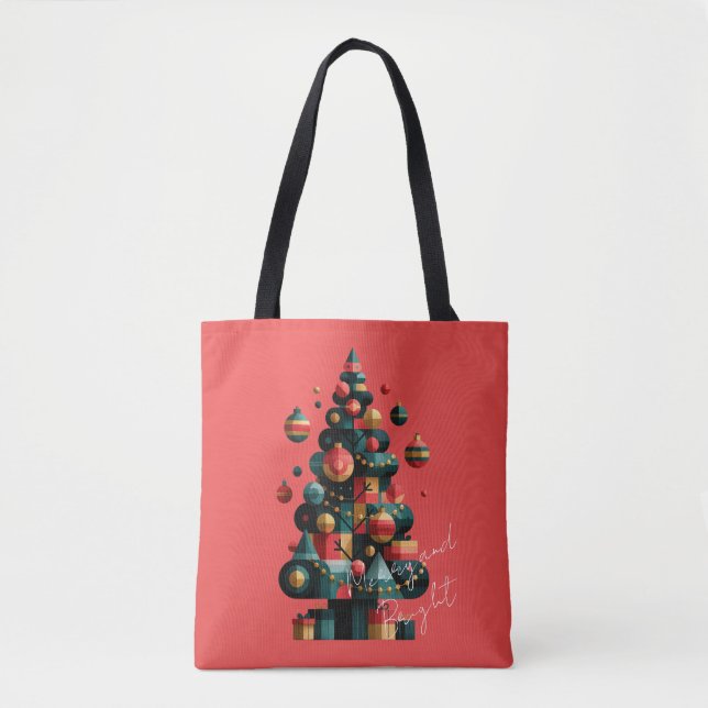 Geometric Christmas Tree  Tote Bag (Front)