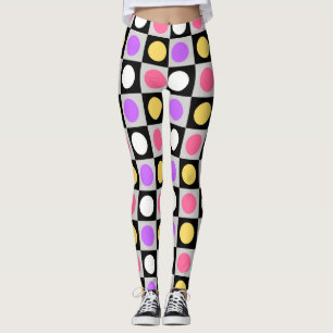 Geometric Circle Dots Pattern Leggings