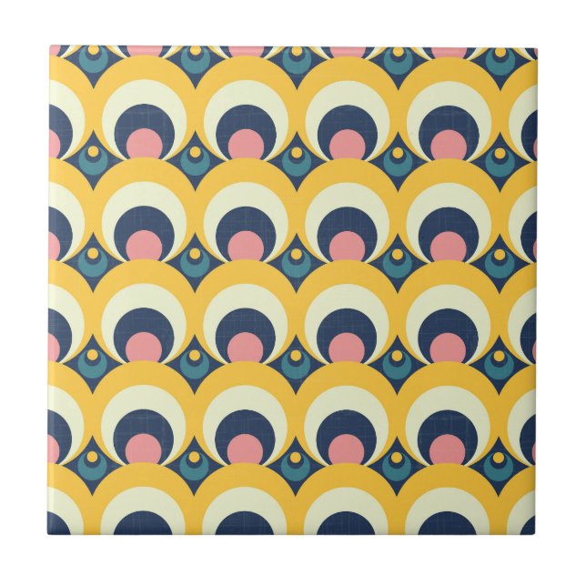 Geometric Circle Pattern Ceramic Tile (Front)