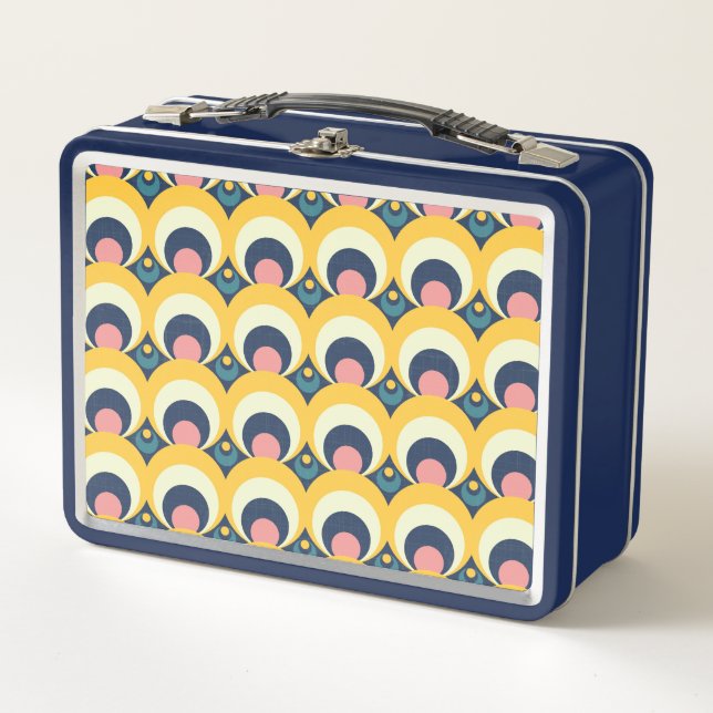 Geometric Circle Pattern Metal Lunch Box (Front)