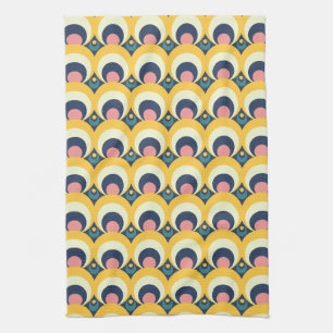 Geometric Circle Pattern Tea Towel