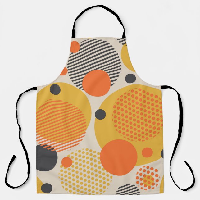 Geometric circle seamless pattern in retro 60s sty apron (Front)