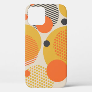 Geometric circle seamless pattern in retro 60s sty iPhone 12 case