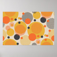 Geometric circle seamless pattern in retro 60s sty