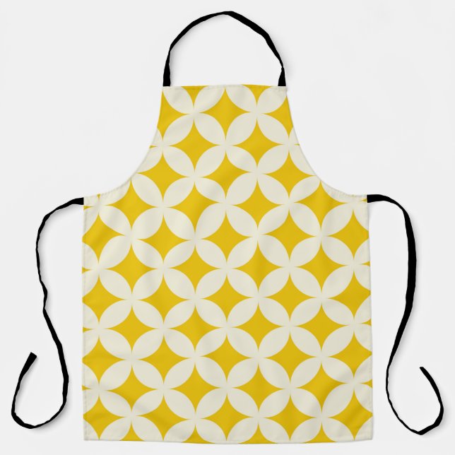 Geometric circle shapes seamless pattern ecru whit apron (Front)
