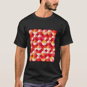 GEOMETRIC CIRCLE SQUARE PATTERN PEACHES AND PINKS  T-Shirt