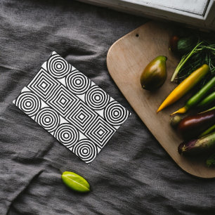 Geometric Circles and Squares  Tea Towel