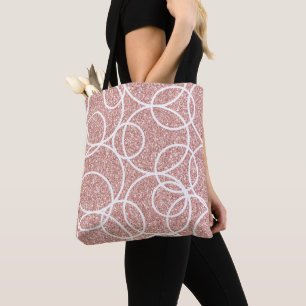 Geometric Circles Blush Gold Pink Glitter Abstract Tote Bag