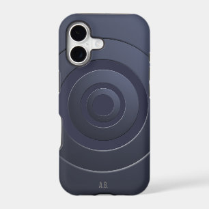 Geometric Circles Modern Blue with any Initials