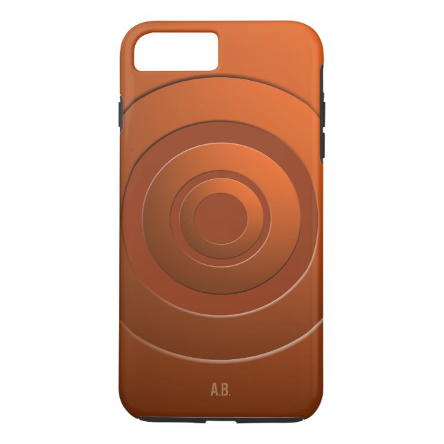 Geometric Circles Modern Orange with any Initials Case-Mate iPhone Case (Back)