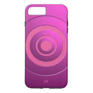Geometric Circles Modern Pink with any Initials iPhone 8 Plus/7 Plus Case