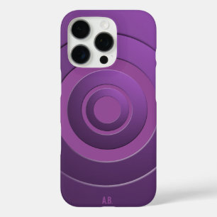 Geometric Circles Modern Purple with any Initials iPhone 16 Pro Case