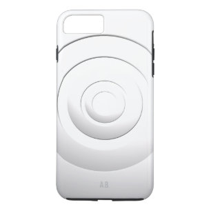 Geometric Circles Modern White with any Initials iPhone 8 Plus/7 Plus Case