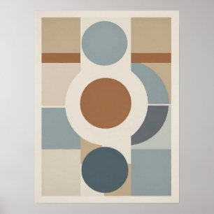 Geometric Circles Pattern Modern Abstract Poster