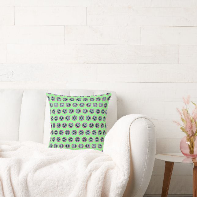 Geometric Circles Pillow – Bold & Pastel Colours (Couch)