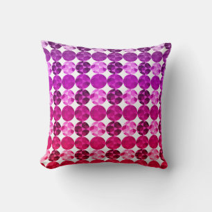 Geometric Circles Purple Pink Red Ombre Pattern Cushion