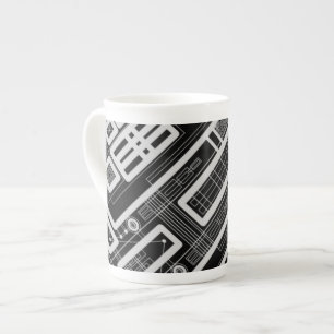 Geometric Circuit Board Bone China Mug