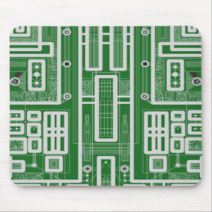 Geometric Circuit Board Mouse Pad