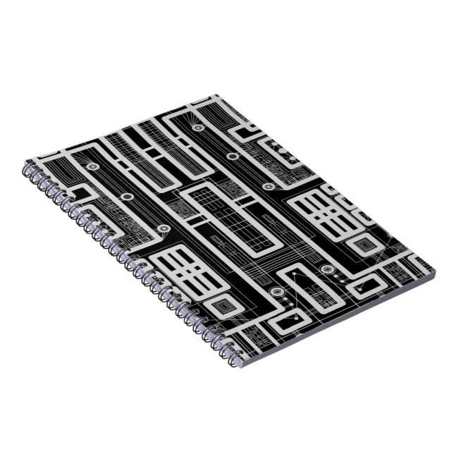 Geometric Circuit Board Notebook (Right Side)