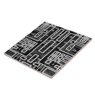Geometric Circuit Board Tile