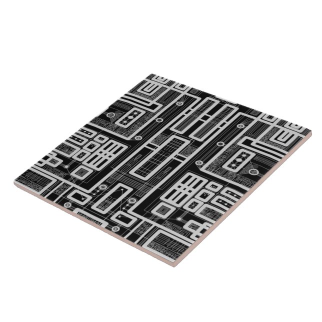 Geometric Circuit Board Tile (Side)